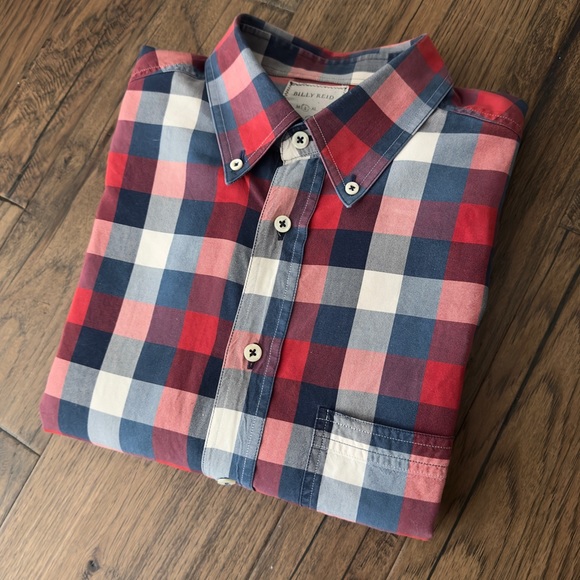 Billy Reid Buffalo Check Oxford Shirt Made in Italy - Picture 9 of 13